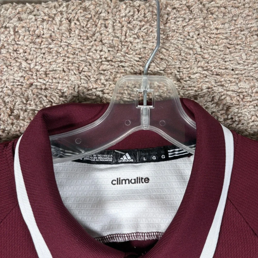 Adidas Texas A&M Aggies Climalite Polo Shirt‎ Mens Large Maroon White 1897A